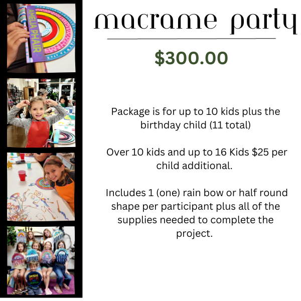Birthday Party Kid's Macrame Party