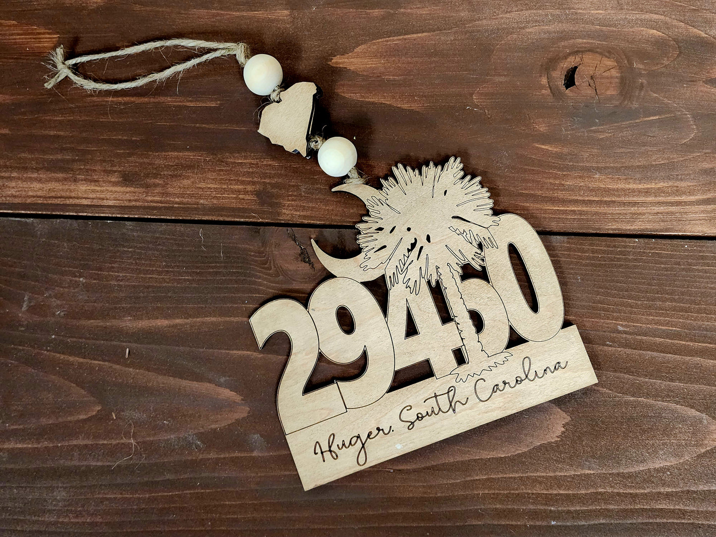 Palmetto Tree Zip Code and Area Code Ornaments