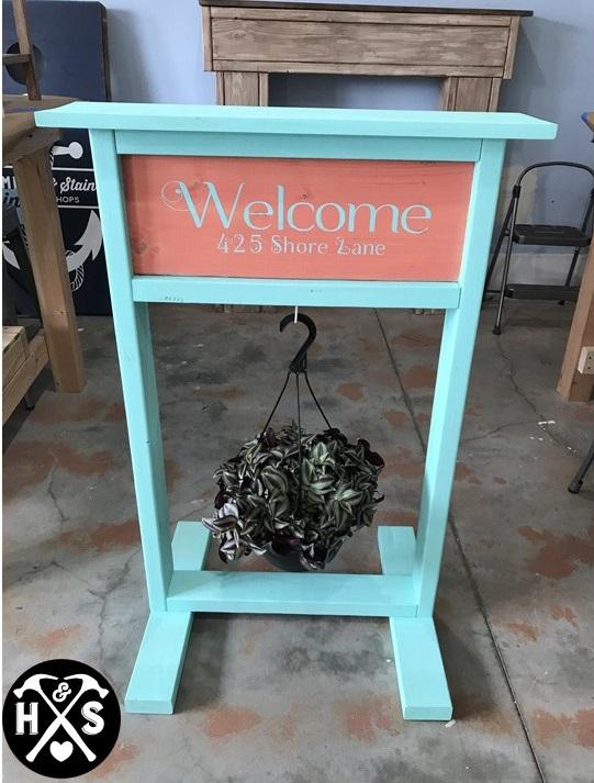 welcome hanging planter Hanging Plant Stand – Hammer and Stain North Charleston