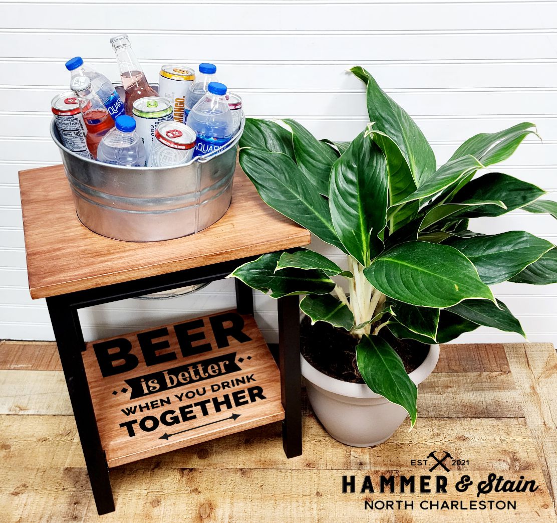 Bucket Tables--Alcohol Designs