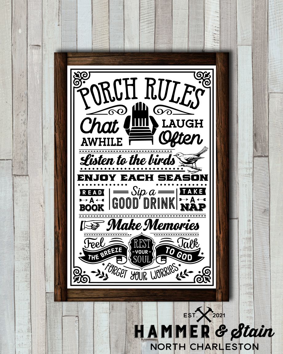 Outdoor Rules Large Framed Signs