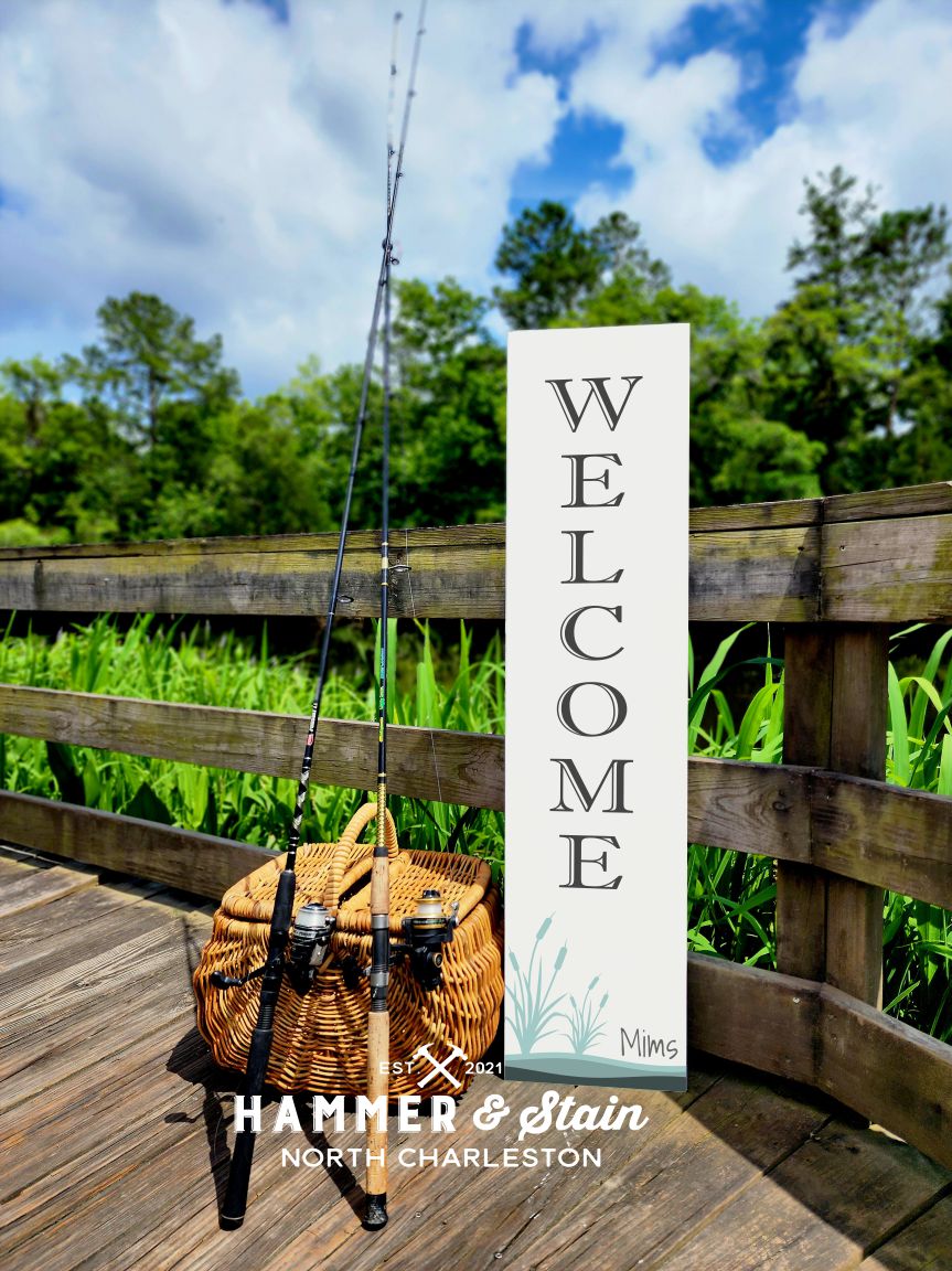 Beach front door buy porch sign