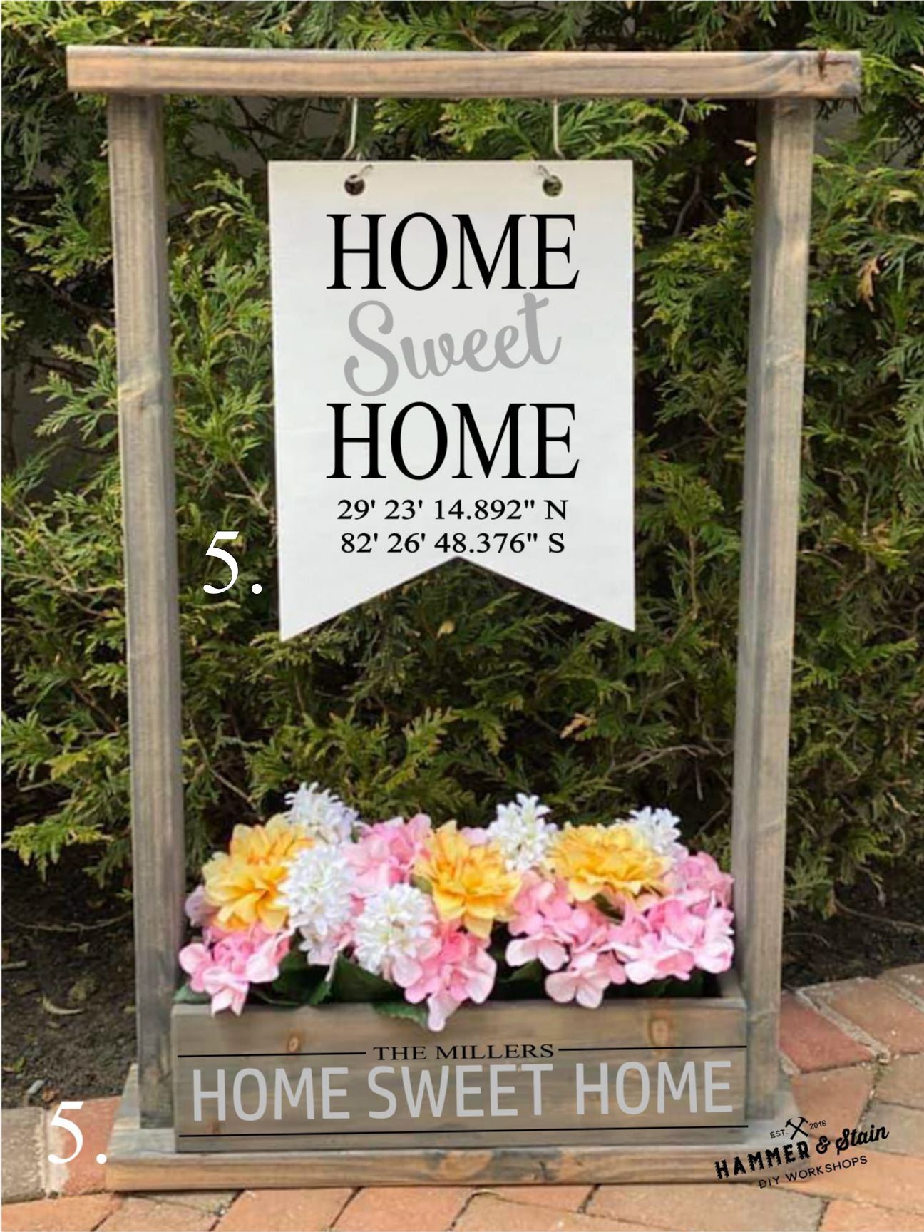 Sweet Home Sign shops with planter box