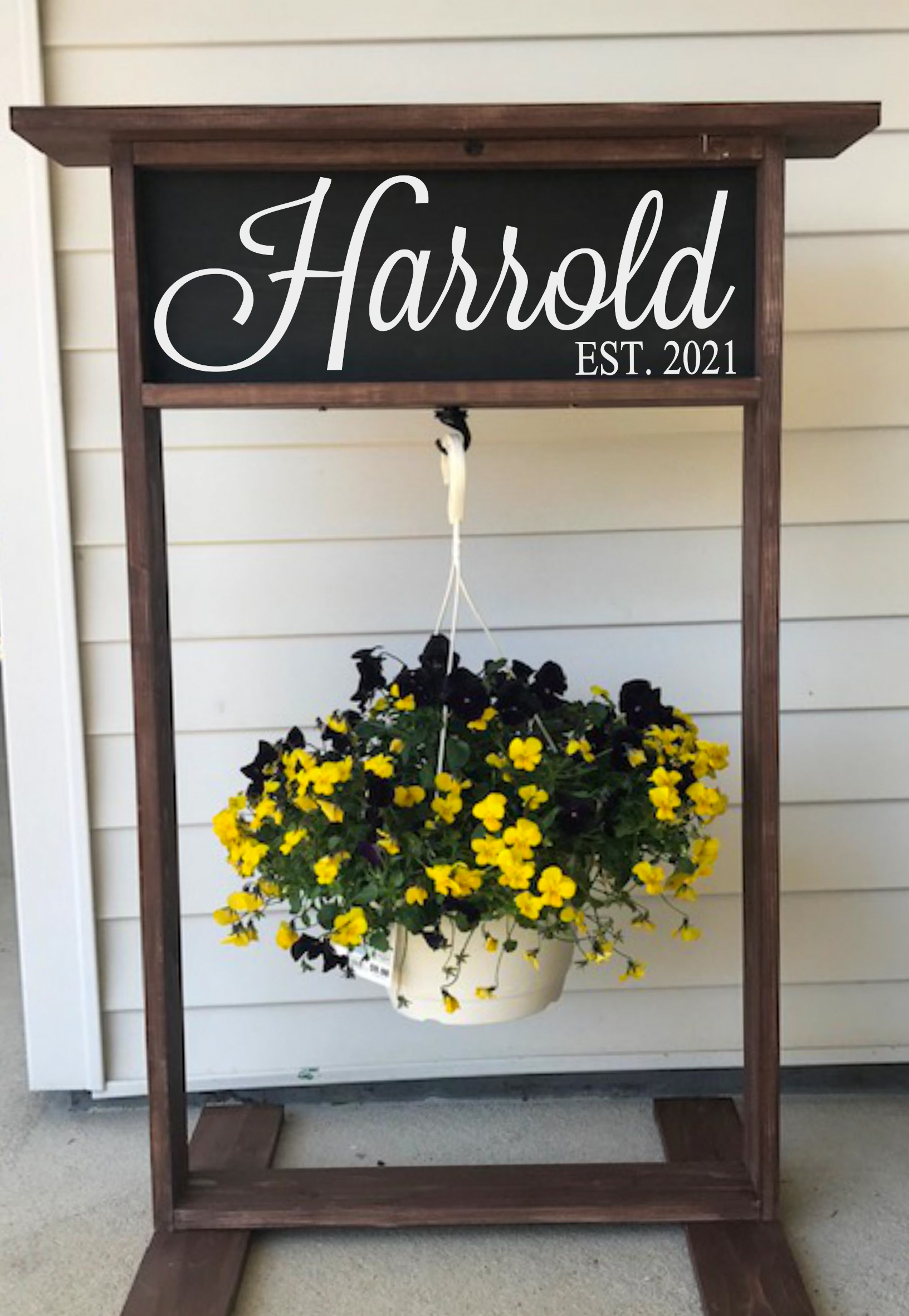 plant hanger welcome sign Hanging Plant Stand – Hammer and Stain North Charleston