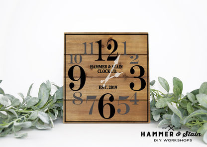 Rustic Pallet Square Clocks