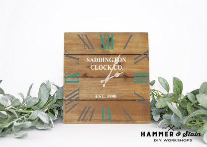 Rustic Pallet Square Clocks