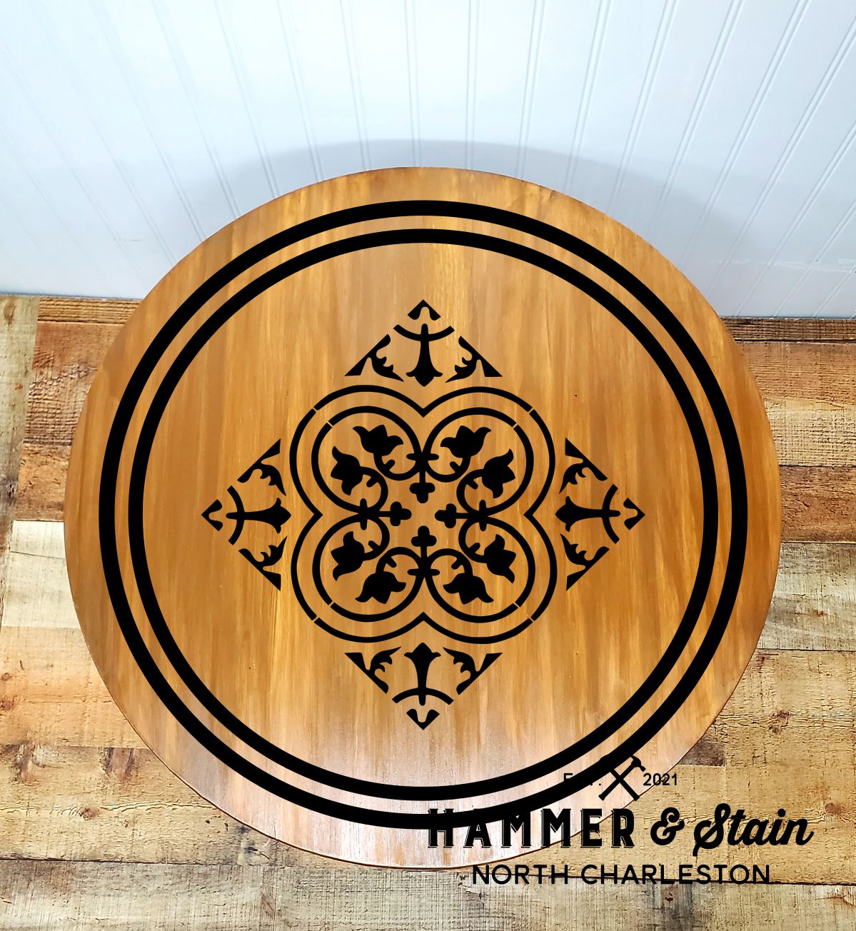 Whiskey Barrel Top Inspired Tables