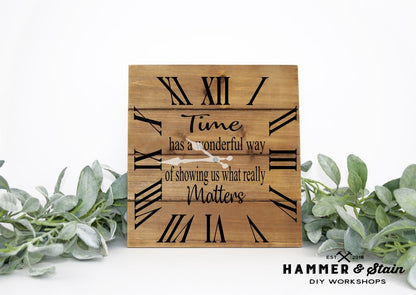 Rustic Pallet Square Clocks